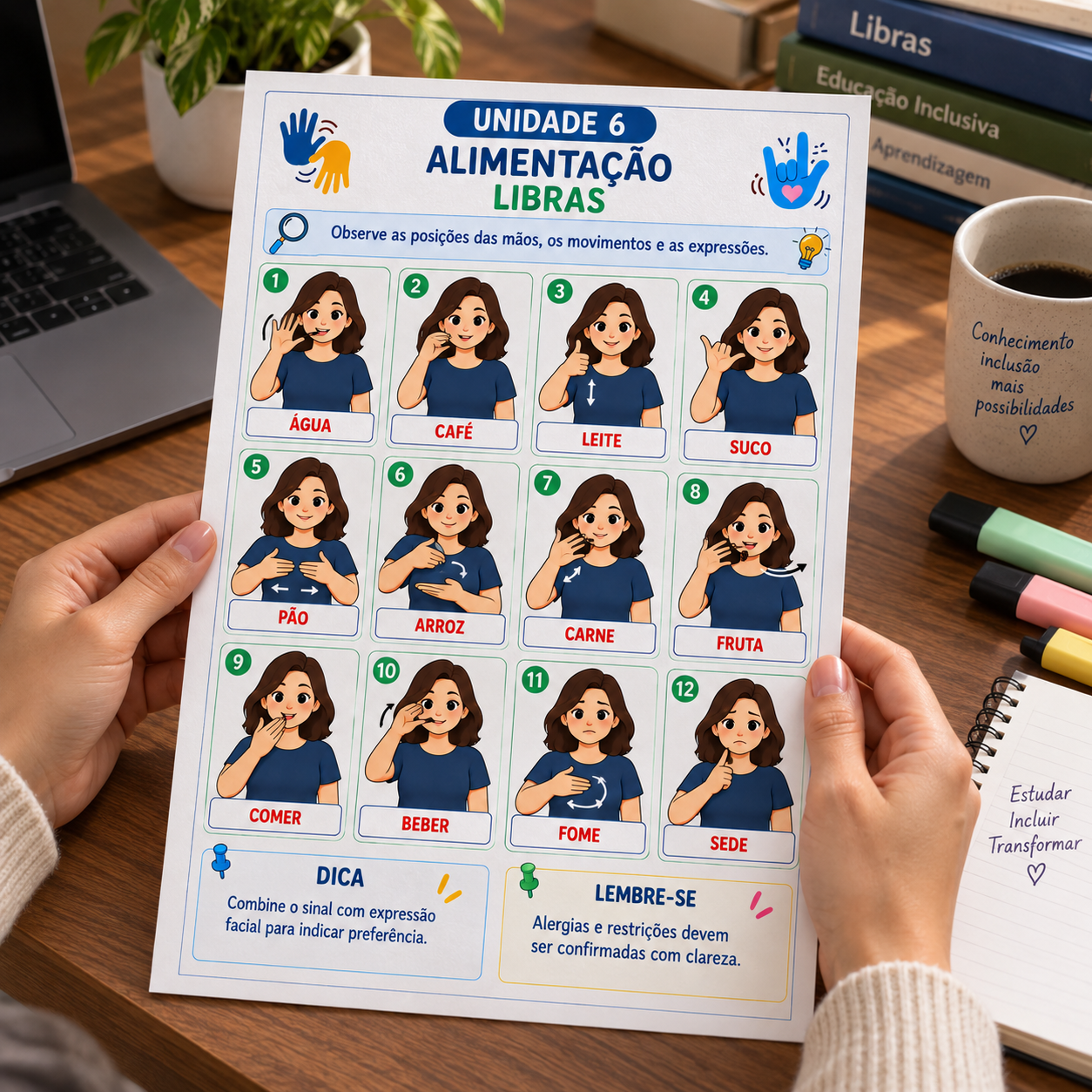 Material em ambiente de estudo